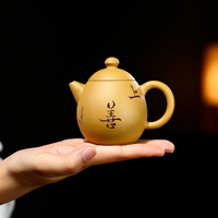 Golden Duanni Yixing Teapot Purple Clay DragonEgg Handmade 180ml