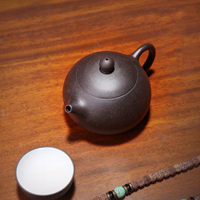 Dark Yixing Teapot Purple Clay Xi Shi Handmade 190ml